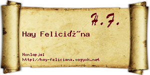 Hay Feliciána névjegykártya